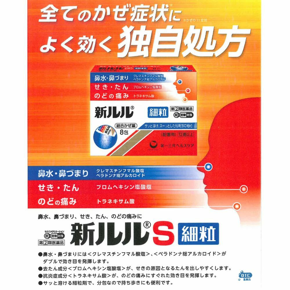 風邪薬 新ルルS細粒 指定第2類医薬品☆セルフメディケーション税対象